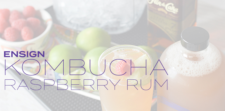 Raspberry Rum Kombucha Kocktail